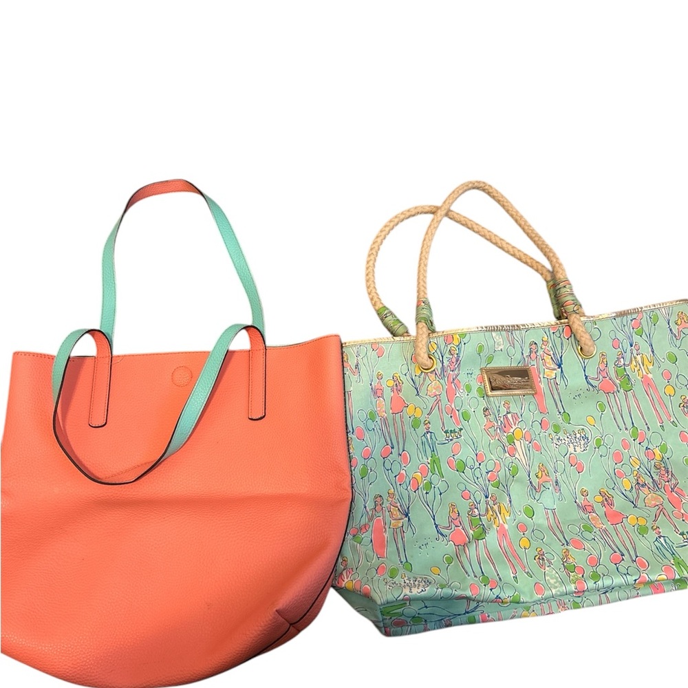 Lilly Pulitzer Tote Shoreline Party Sand Bar Pop Balloons beach bag RARE - Picture 7 of 7